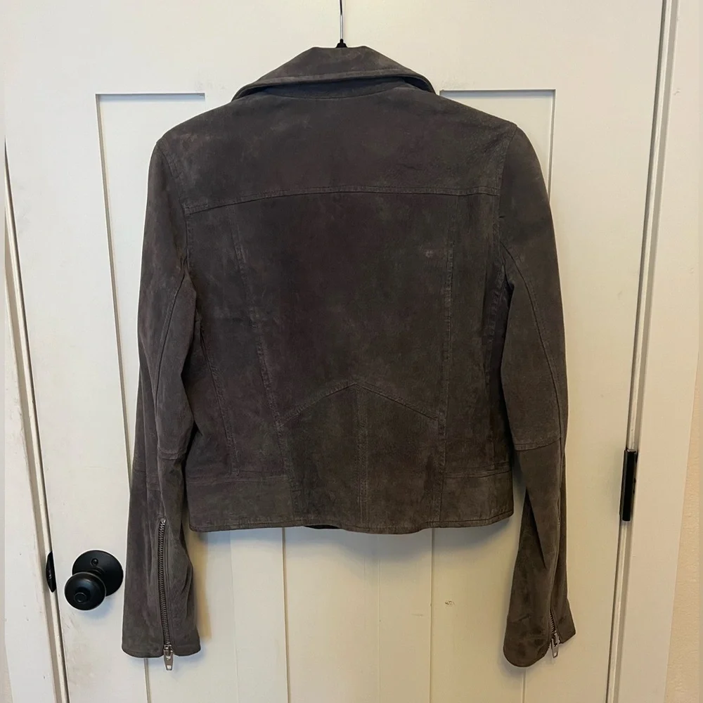 C & C California 100% leather Moto Jacket Gray Suede Size Medium